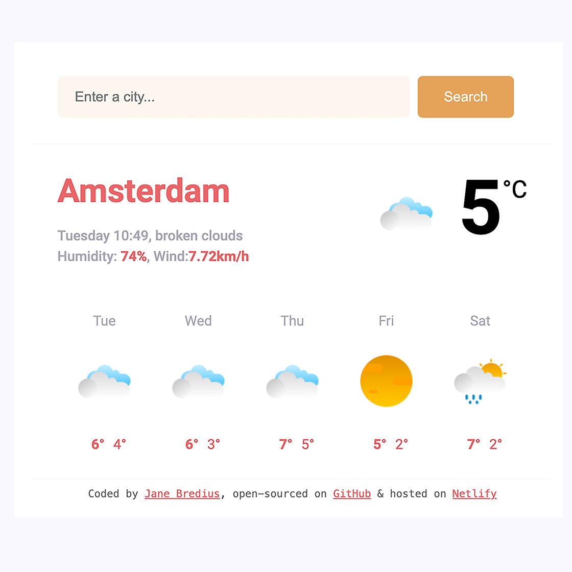 weather app preview
